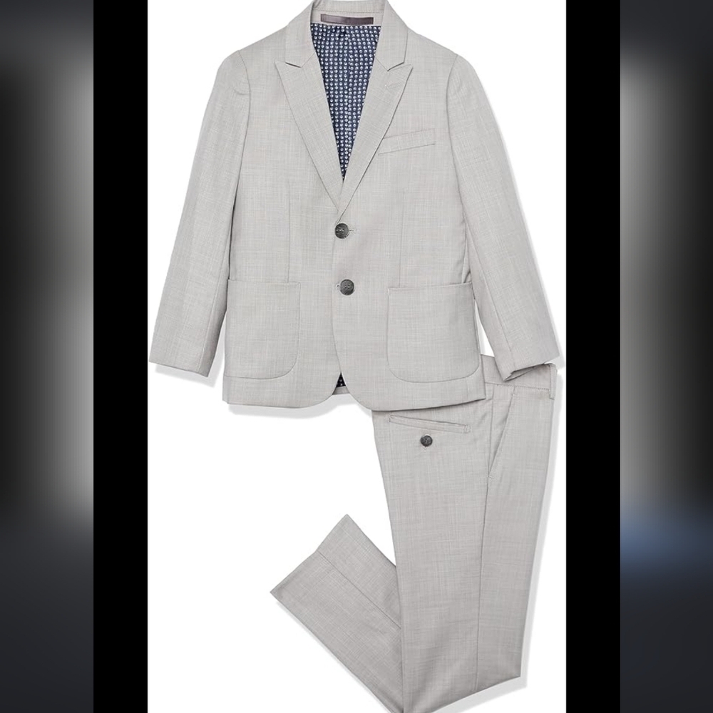 Isaac Mizrahi Slim Fit Light Grey 2 Piece Suit Size 18